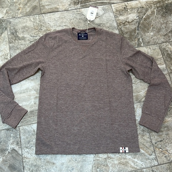 NWT Ben Sherman Brown Men S Crewneck Shirt Textured Knit Pullover - Picture 1 of 8
